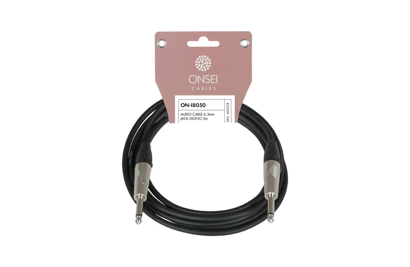Onsei ON-I8050 Καλώδιο Ήχου 6.3mm Jack Mono σε 6.3 Jack Mono 5m
