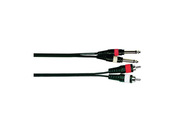 Onsei ON-C2830 Audio Cable 2 x RCA Male - 2 x 6.3mm Jack Mono 3m