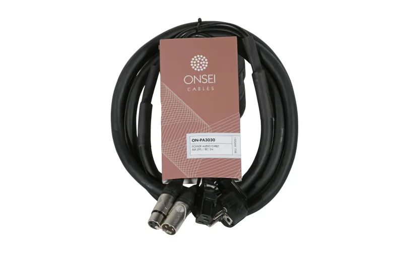 Onsei ON-PA3030 Power Audio Cable contact/3-pin XLR Female - IEC/3-pin XLR male 3m
