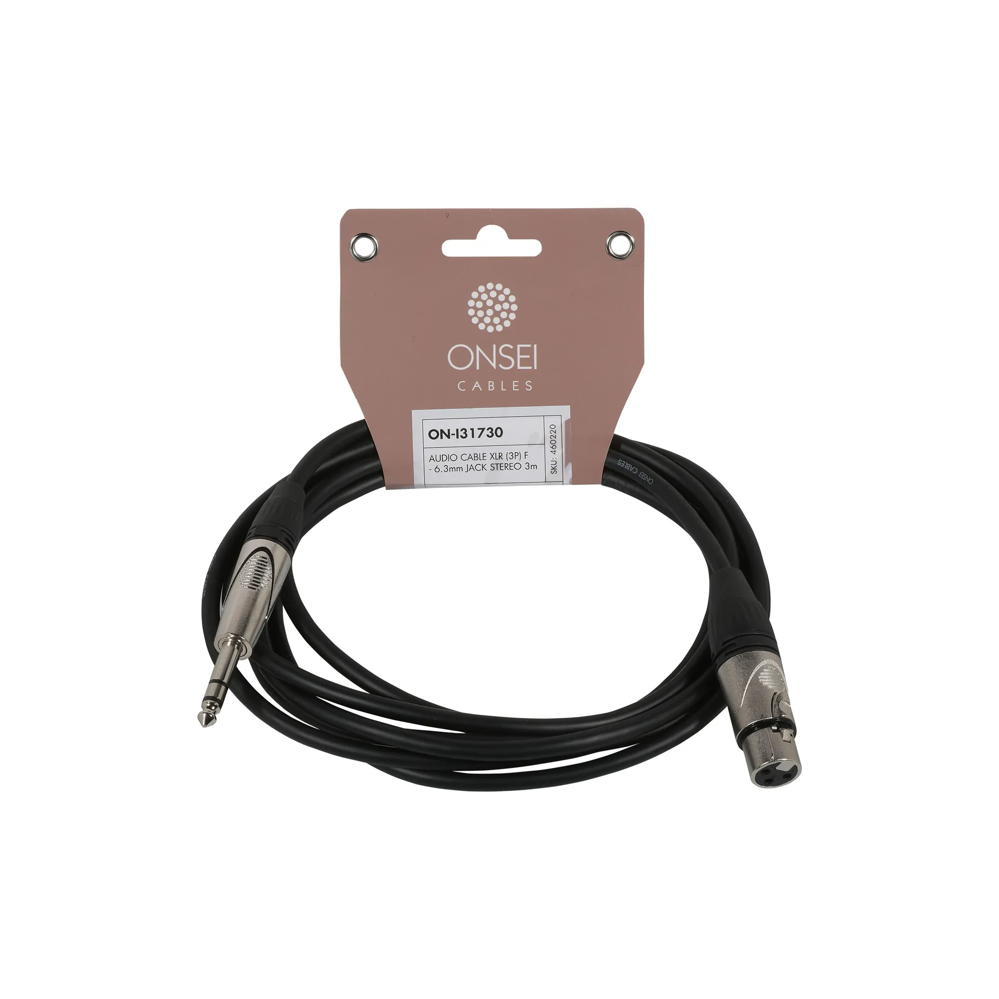Onsei ON-I31730 Καλώδιο σήματος 3-pin XLR Θηλυκό - 6,3mm Jack Stereo 3m