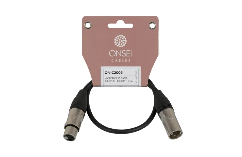 Onsei ON-C3005 Καλώδιο μικροφωνικό 3-pin XLR Αρσενικό - 3-pin XLR Θηλυκό 0,5m