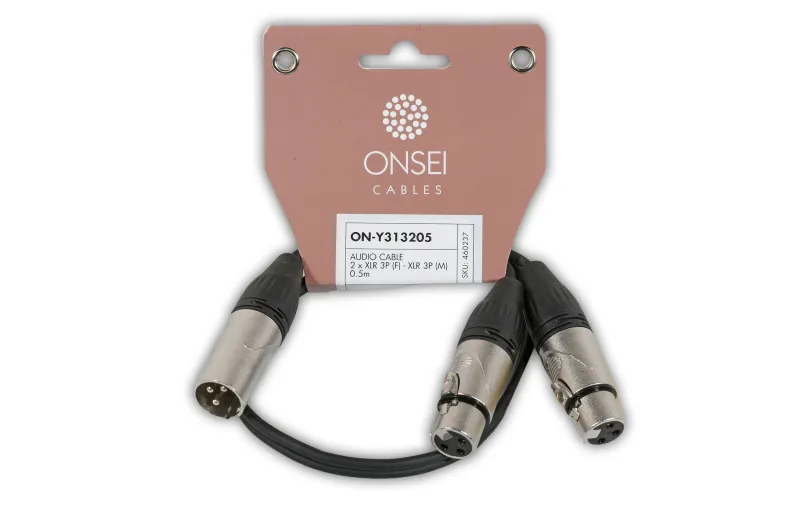 Onsei ON-Y313205 Audio Cable 2 x 3-pin XLR Female - 3-pin XLR male 0.5m