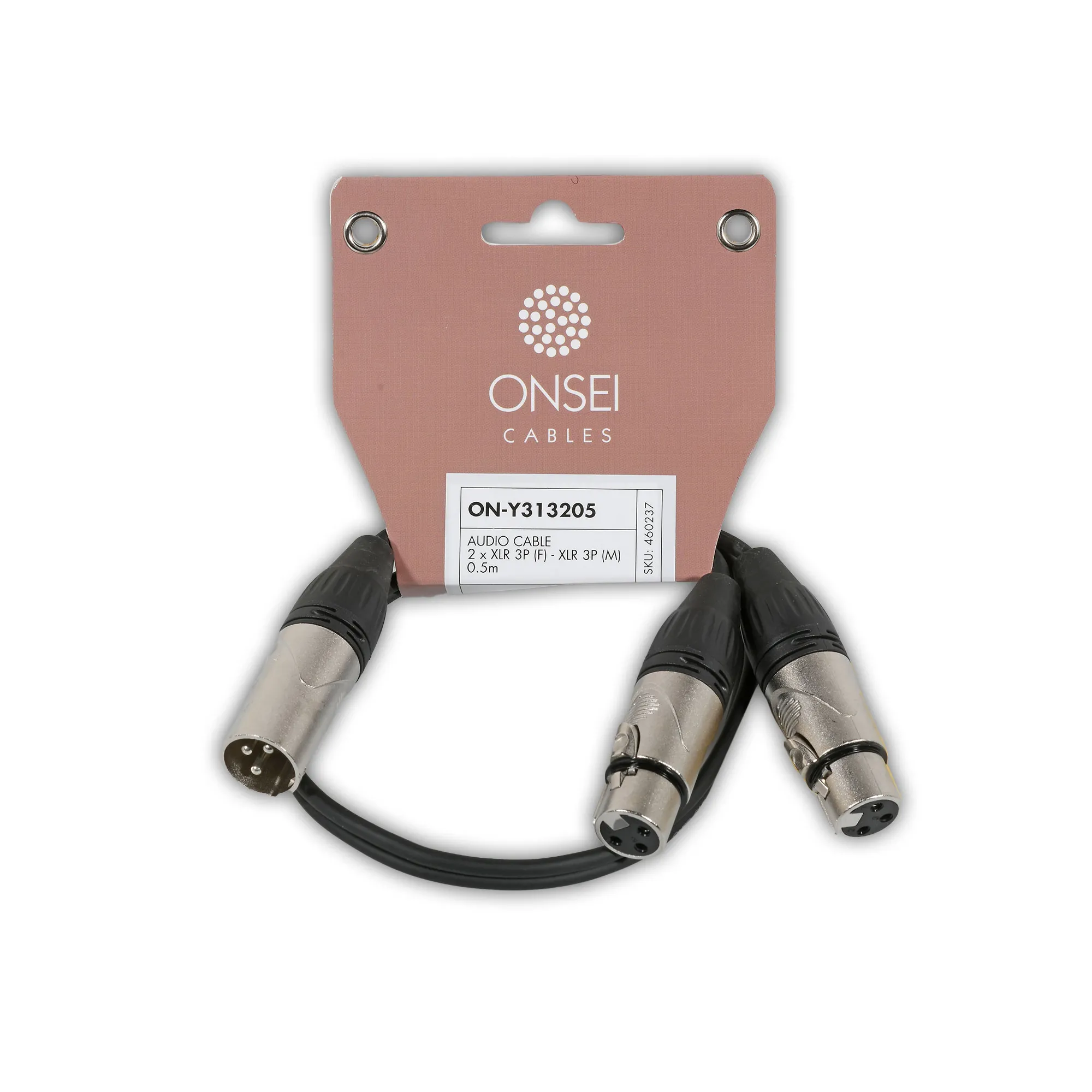 Onsei ON-Y313205 Audio Cable 2 x 3-pin XLR Female - 3-pin XLR male 0.5m