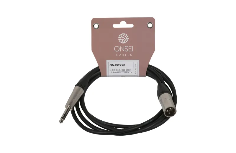 Onsei ON-I32720 Audio Cable 3-pin XLR Male - 6.3mm Jack Stereo 2m