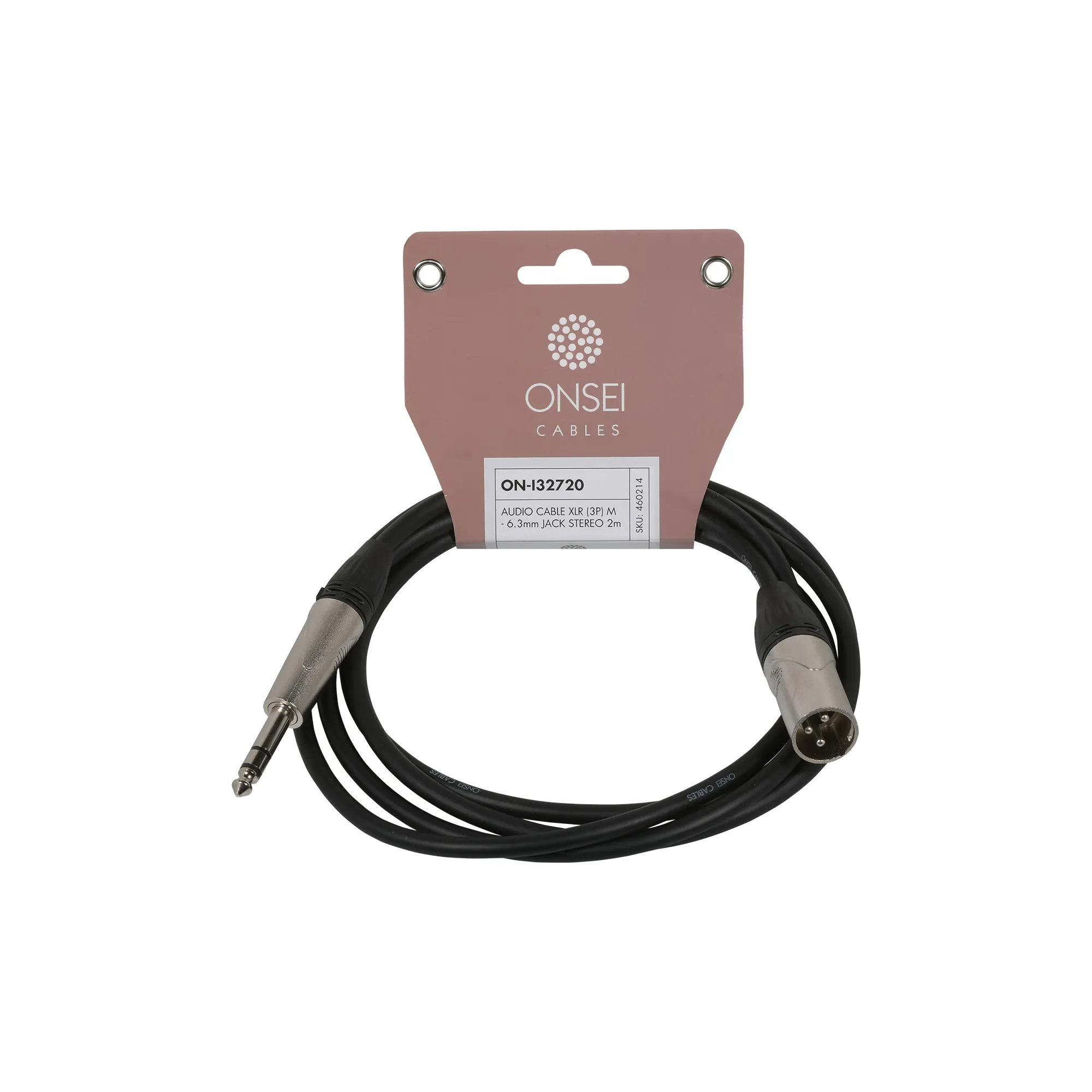 Onsei ON-I32720 Audio Cable 3-pin XLR Male - 6.3mm Jack Stereo 2m