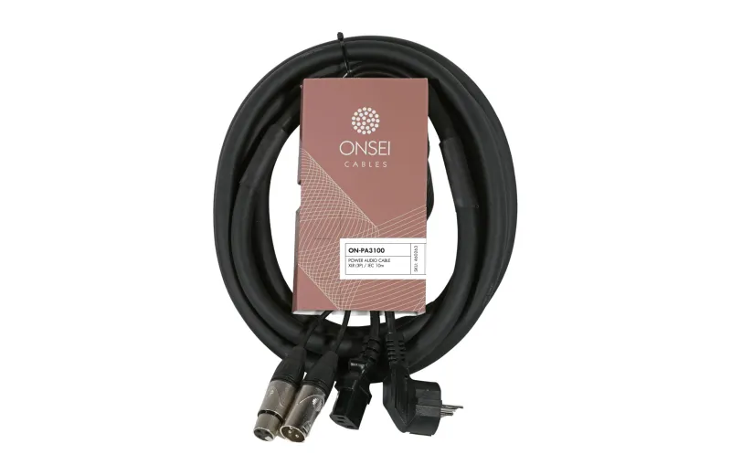 Onsei ON-PA3100 Power-Audio XLR & Power Plug IEC cable 10m