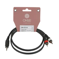 Onsei ON-Y2110 Audio Cable 2 x RCA Male - 3.5mm mini Jack Stereo 1m