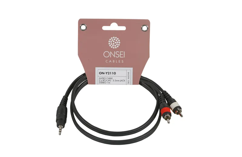 Onsei ON-Y2110 Καλώδιο σήματος 2 x RCA Αρσενικο - 3,5mm mini Jack Stereo 1m