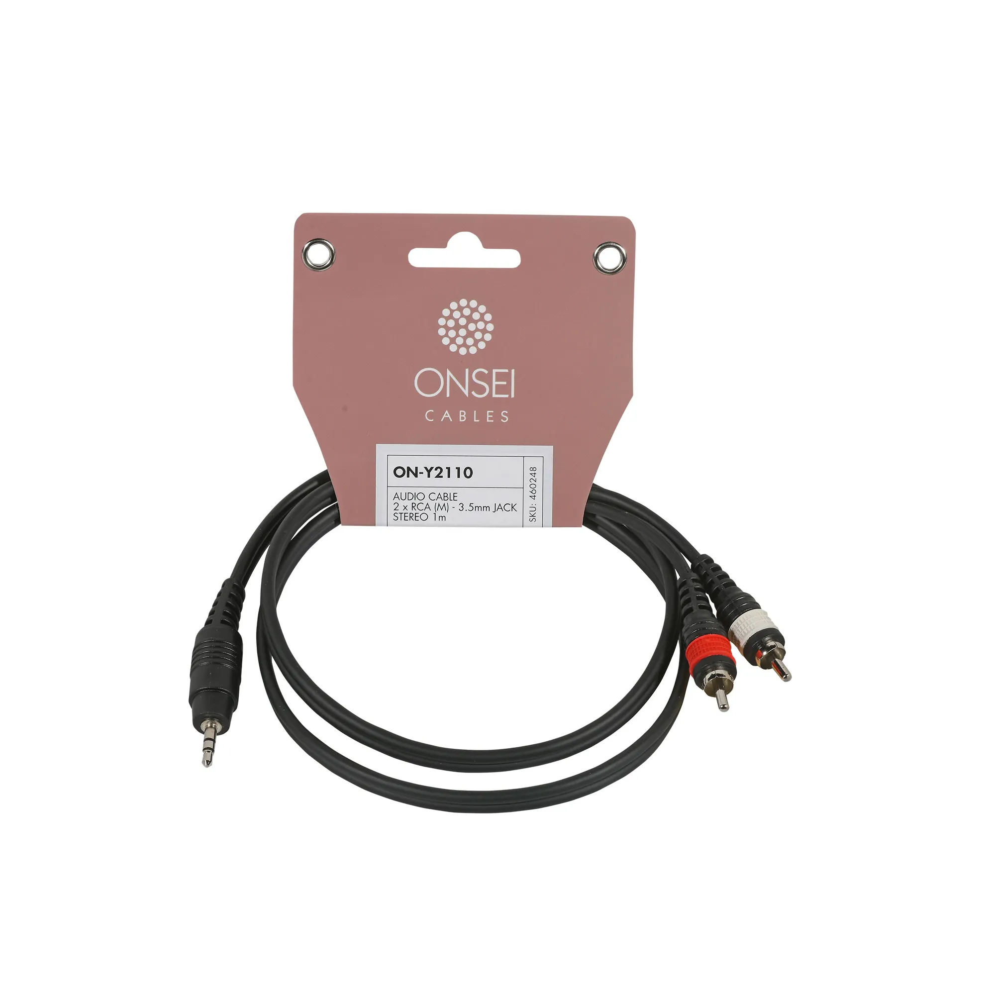 Onsei ON-Y2110 Καλώδιο σήματος 2 x RCA Αρσενικο - 3,5mm mini Jack Stereo 1m
