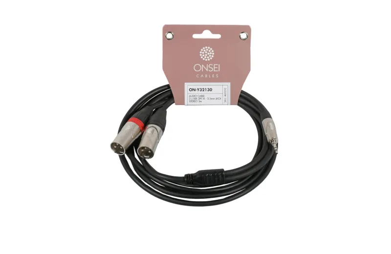 Onsei ON-Y32130 Audio Cable 2 x 3-pin XLR Male - 3.5mm mini Jack Stereo 3m
