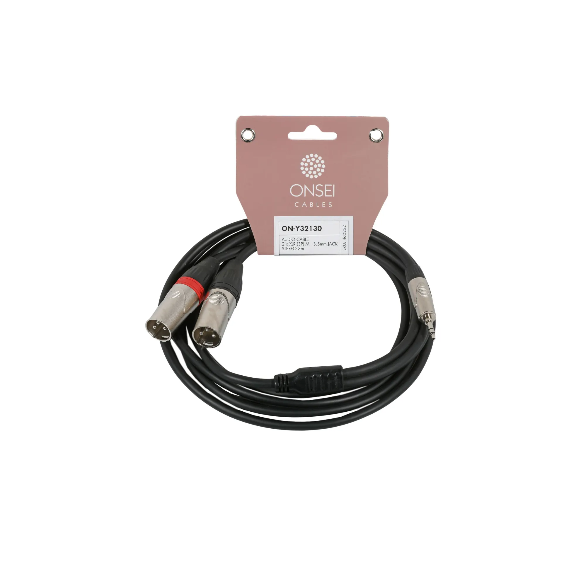Onsei ON-Y32130 Audio Cable 2 x 3-pin XLR Male - 3.5mm mini Jack Stereo 3m