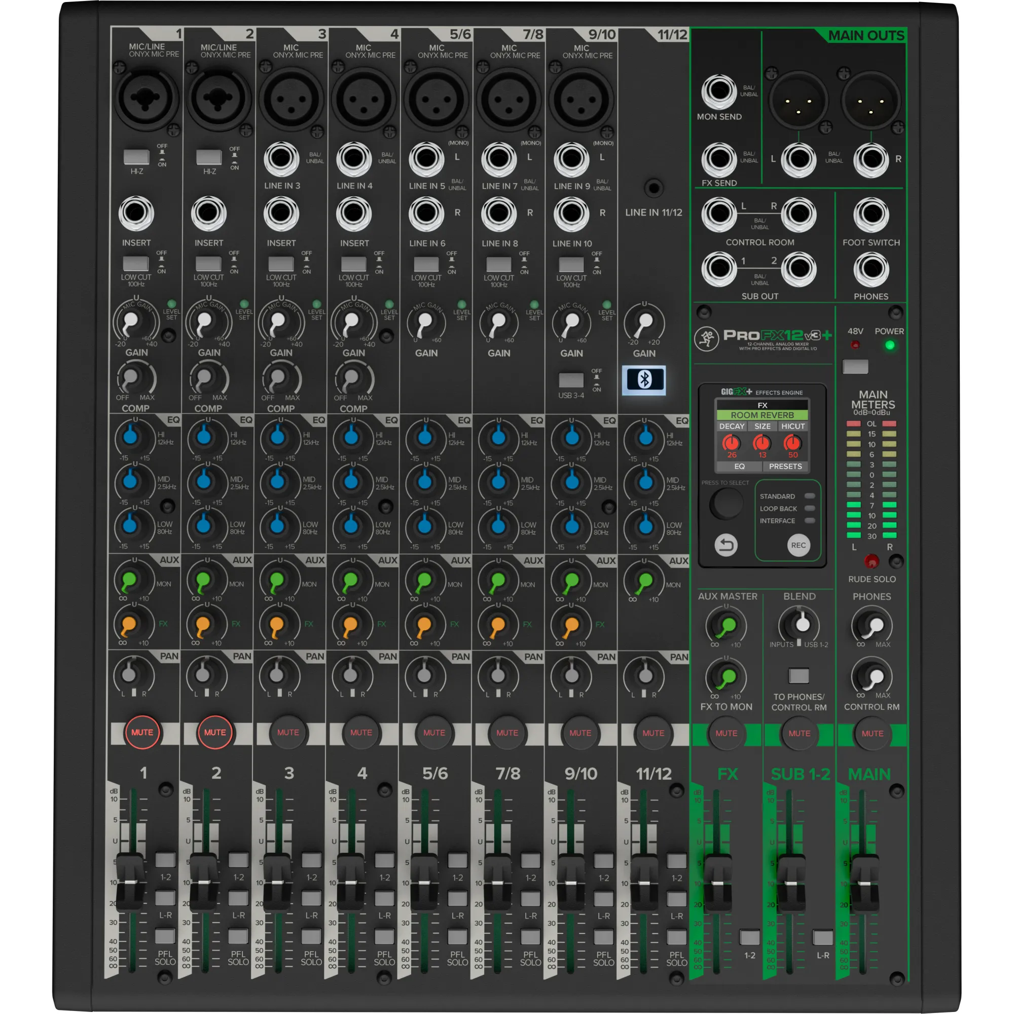 Mackie ProFX12v3+ Αναλογική Κονσόλα Ήχου