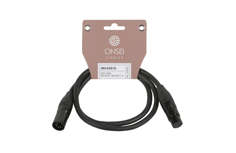 Onsei ON-D5010 DMX Cable 5-pin XLR Male - 5-pin XLR Female 1m