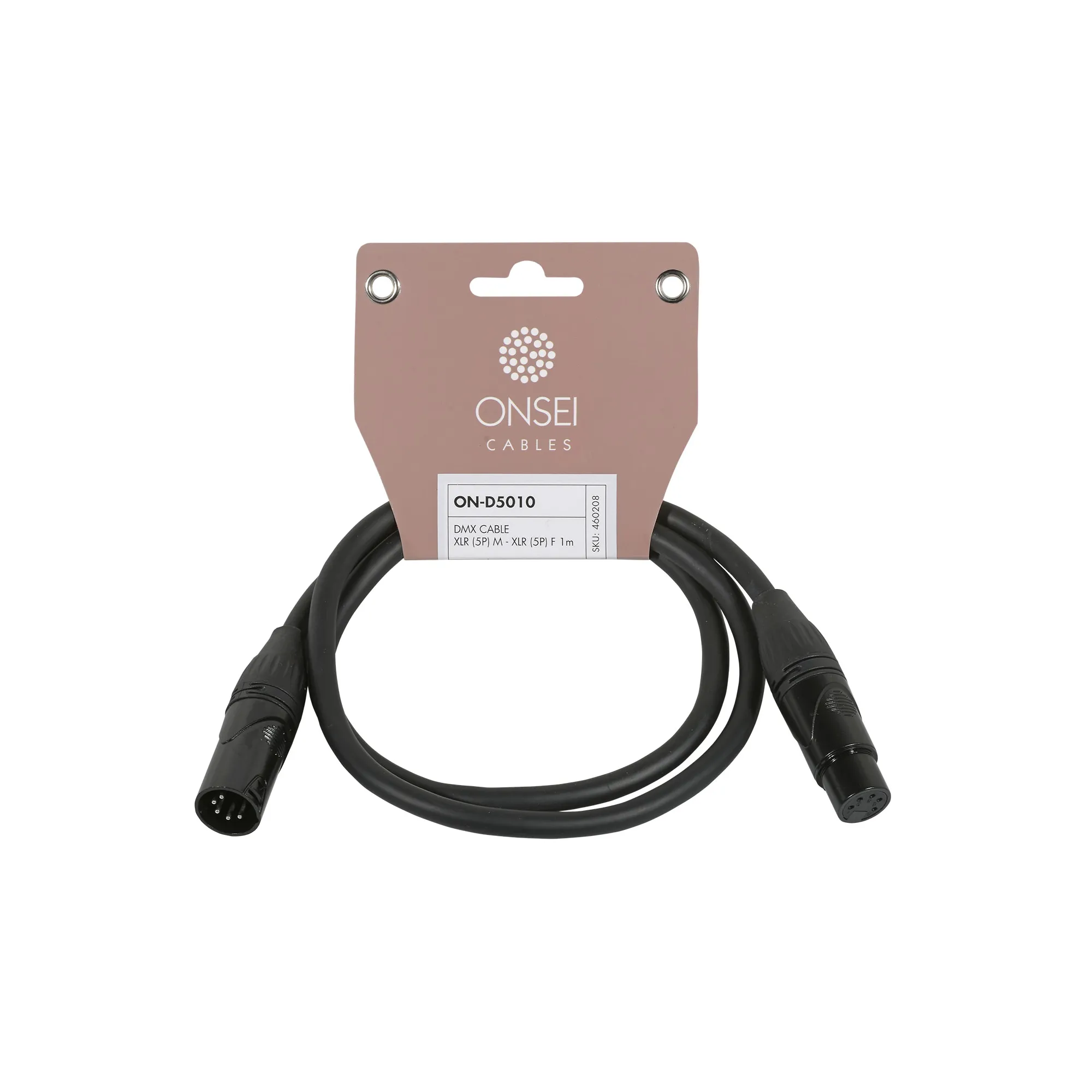 Onsei ON-D5010 DMX Cable 5-pin XLR Male - 5-pin XLR Female 1m