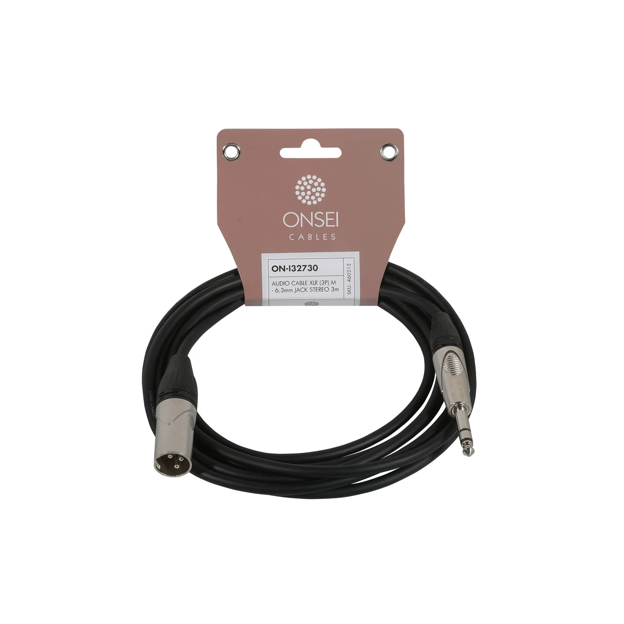 Onsei ON-I32730 Audio Cable 3-pin XLR Male - 6.3mm Jack Stereo 3m