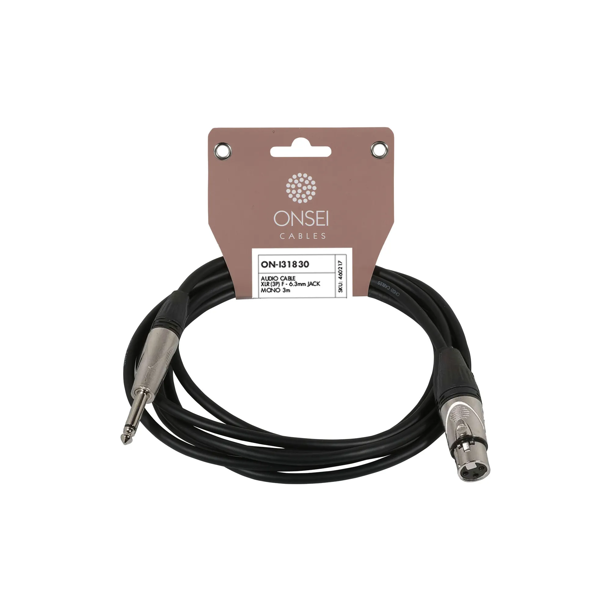 Onsei ON-I31830 Terminated Audio Cable 3-pin XLR Female to 6.3 Jack 3m