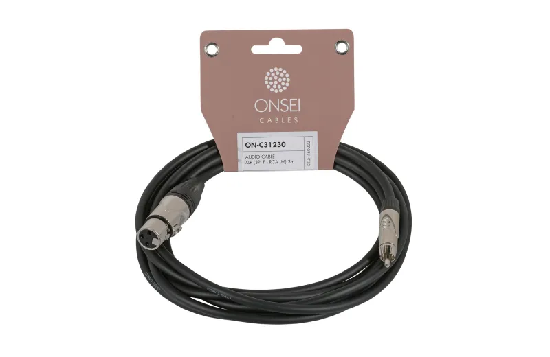 Onsei ON-C31230 Καλώδιο σήματος 3-pin XLR Θηλυκό - RCA Male 3m