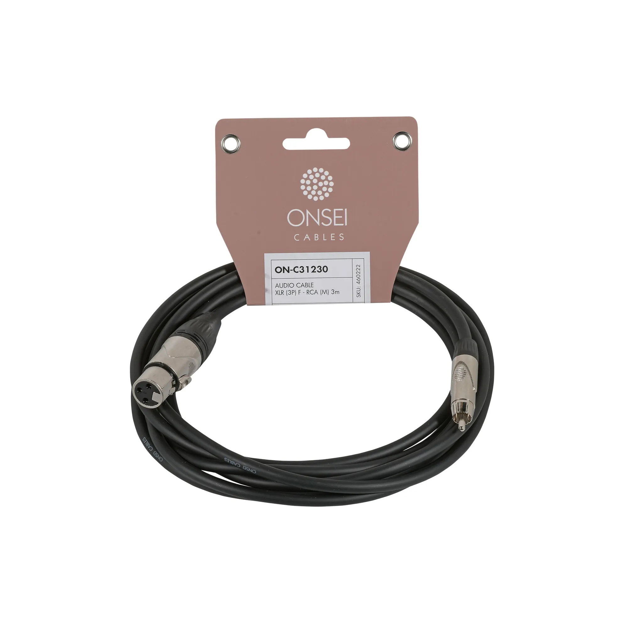 Onsei ON-C31230 Καλώδιο σήματος 3-pin XLR Θηλυκό - RCA Male 3m