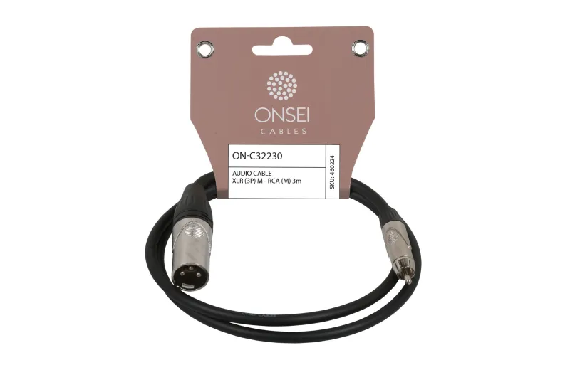 Onsei ON-C32230 Audio Cable 3-pin XLR Male to RCA Male 3m