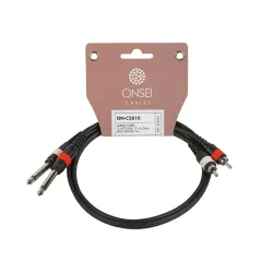 Onsei ON-C2810 Audio Cable 2 x RCA Male - 6.3mm Jack Mono 1m