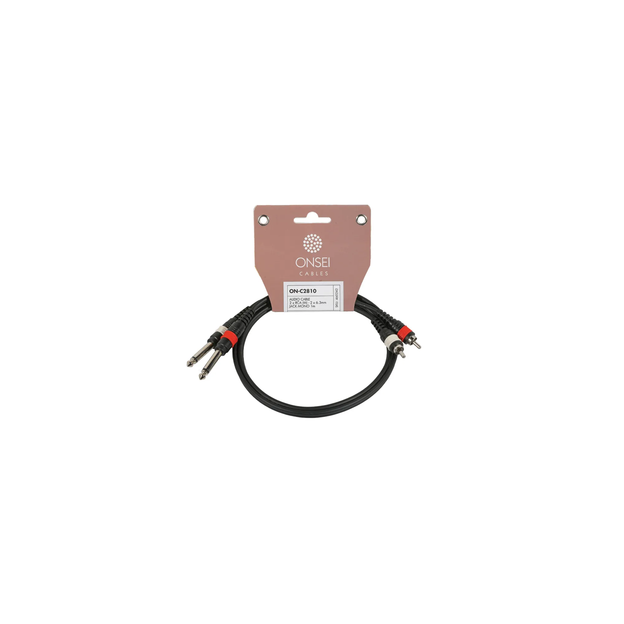Onsei ON-C2810 Καλώδιο σήματος 2 x RCA Αρσενικό - 6,3mm Jack Mono 1m