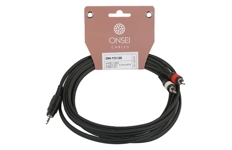 Onsei ON-Y2130 Καλώδιο σήματος 2 x RCA Αρσενικό - 3,5mm mini Jack Stereo 3m