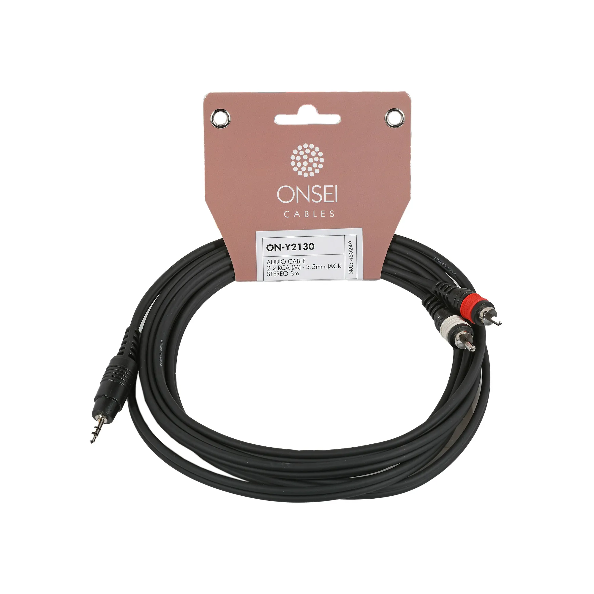 Onsei ON-Y2130 Καλώδιο σήματος 2 x RCA Αρσενικό - 3,5mm mini Jack Stereo 3m