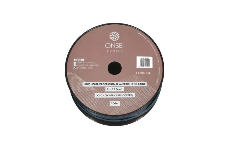 Onsei ON-MCB3BK Microphone Cable Roll 2 x 0.23mm2 - Black (Price per Meter)