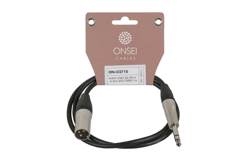 Onsei ON-I32710 Audio Cable 3-pin XLR Male - 6.3mm Jack Stereo 1m