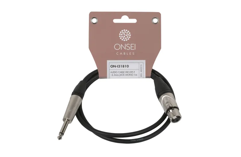 Onsei ON-I31810 Καλώδιο σήματος 3-pin XLR Θηλυκό - 6,3mm Jack Mono 1m
