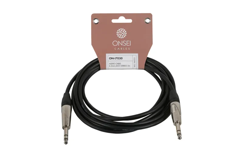 Onsei ON-I7020  Τερματισμένο Καλώδιο Ήχου 6.3mm Jack Stereo σε 6.3 Jack Stereo 2m