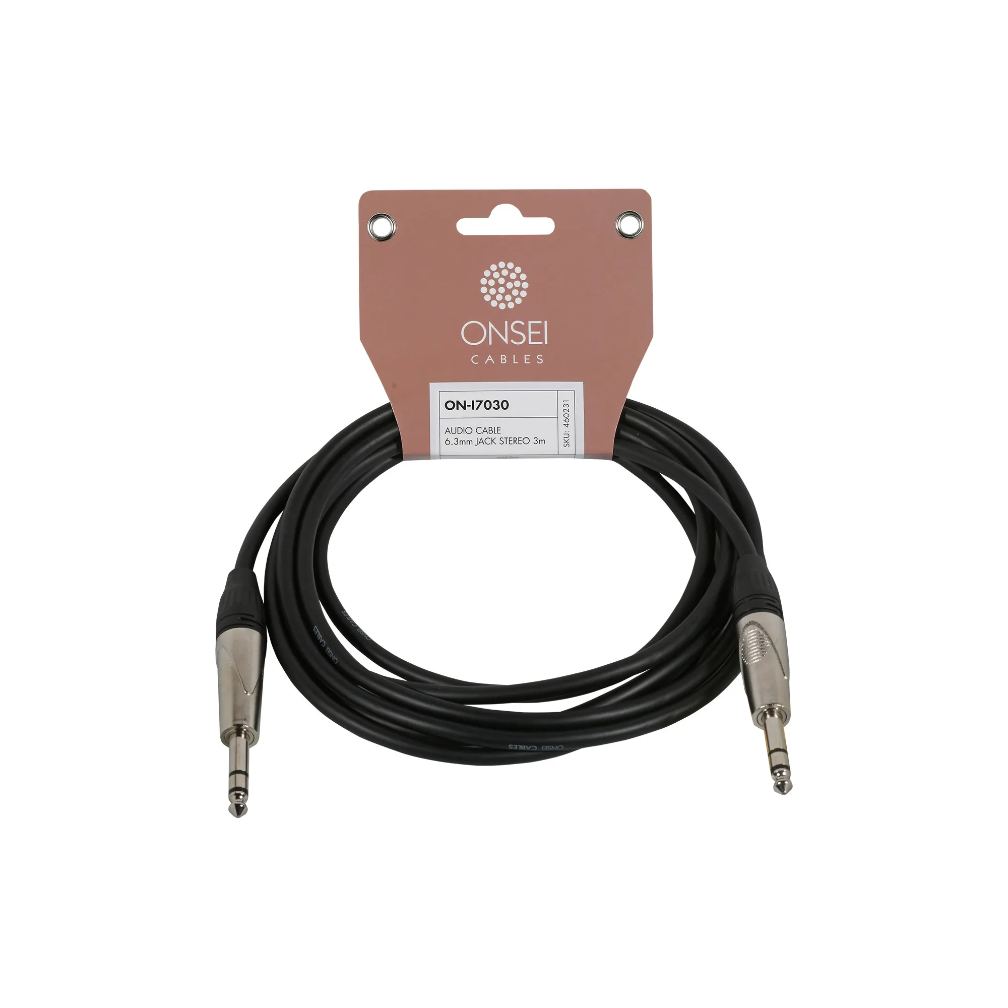 ONSEI ON-I7020 τερματισμένο καλώδιο ήχου 6.3mm Jack Stereo σε 6.3mm Jack Stereo 2m