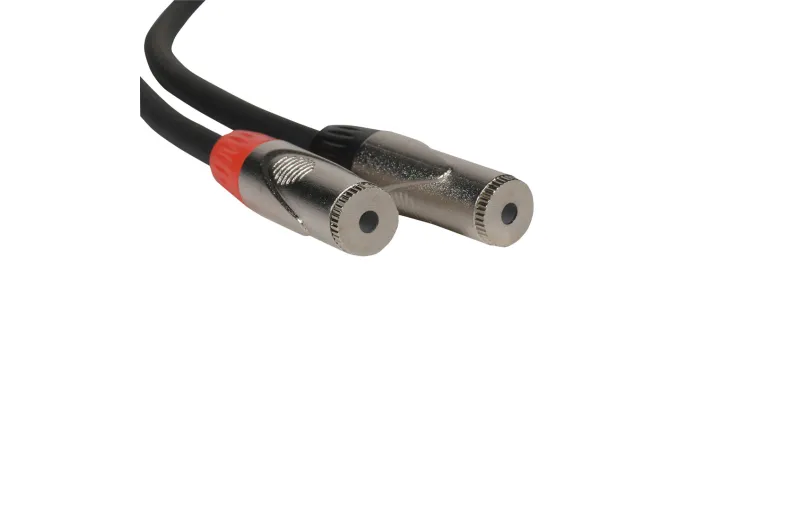 Onsei ON-Y121125 Audio Cable  1 x 3.5mm Mini Jack Stereo Male Σε 2 x 3.5mm Mini Jack Stereo female 0.25m Μαύρο