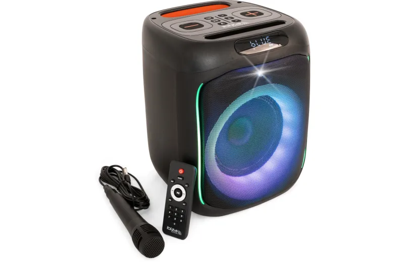 Ibiza CUBE180 Portable Battery-Powered Speakerbox  with Light Effect