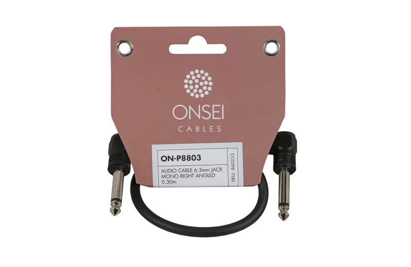 Onsei ON-P8803 Καλώδιο σήματος 6,3mm Jack Mono Γωνιακό - 6,3mm Jack Mono Γωνιακό 0.30m