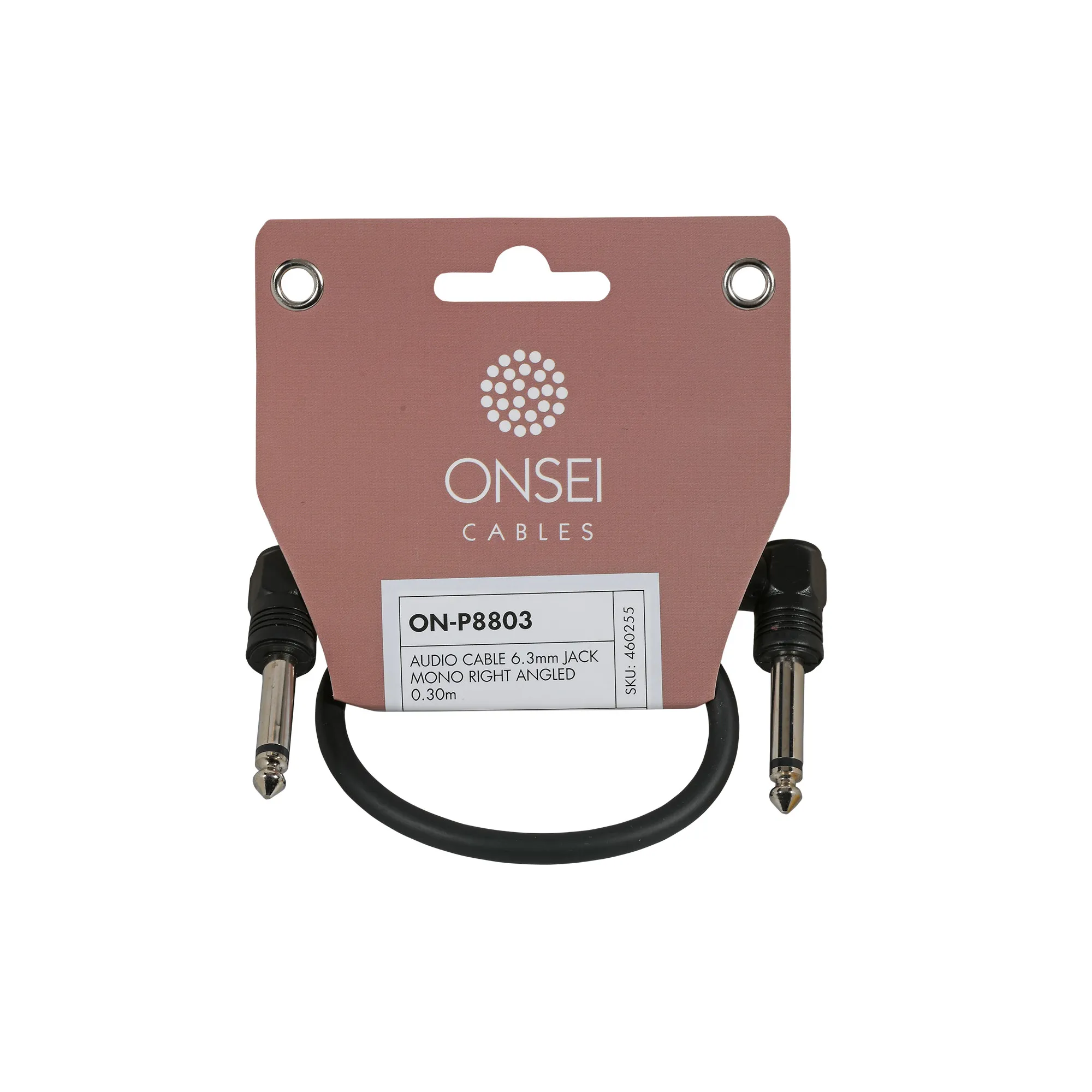 Onsei ON-P8803 Καλώδιο σήματος 6,3mm Jack Mono Γωνιακό - 6,3mm Jack Mono Γωνιακό 0.30m