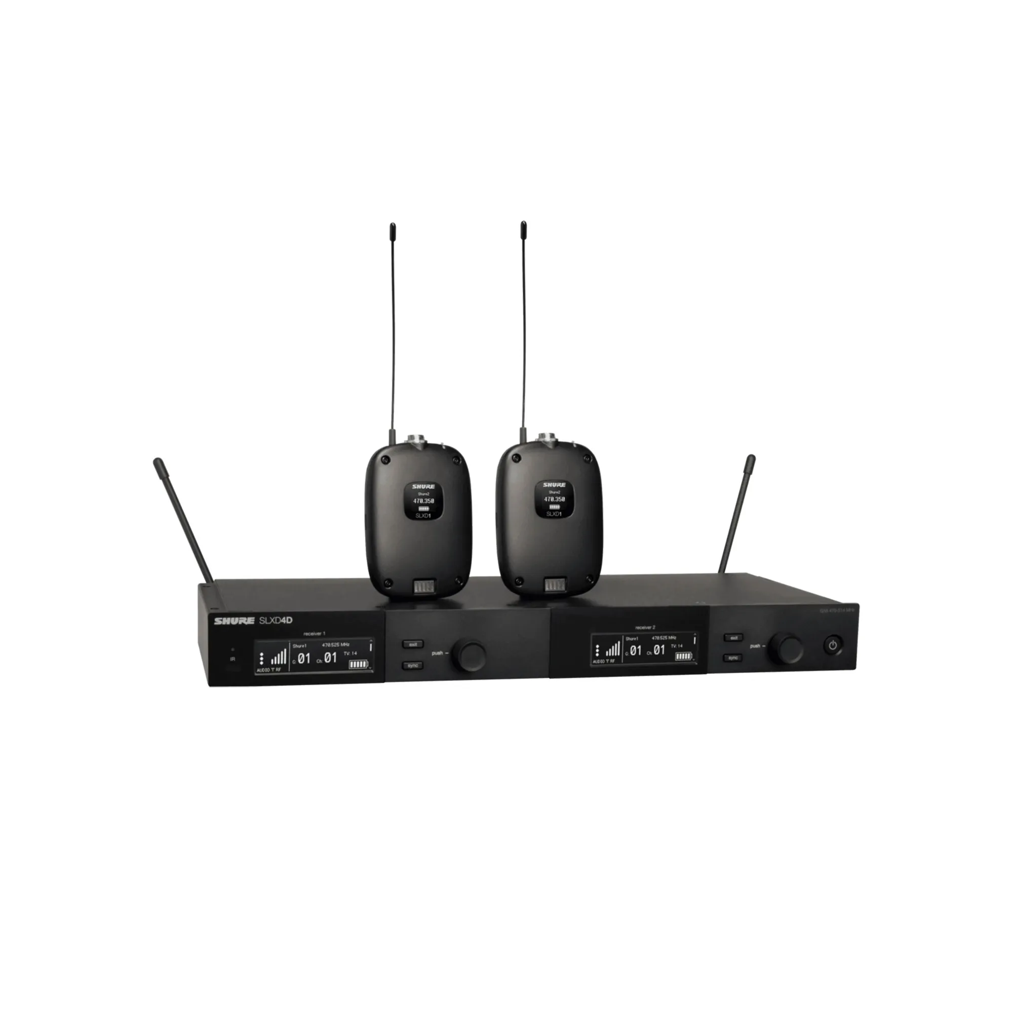 Shure SLXD14D Ασύρματο Σύστημα Μικροφώνου με Διπλό Δέκτη και 2 Πομπούς Σώματος