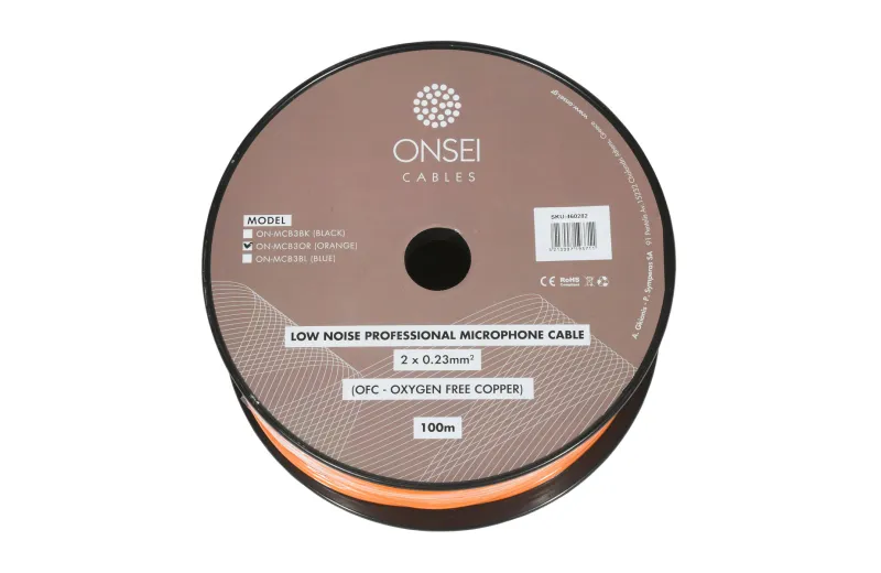 Onsei ON-MCB3OR Καλώδιο Μικροφωνικό 2 x 0.23mm2 - Πορτοκαλί (Τιμή ανά Μέτρο)