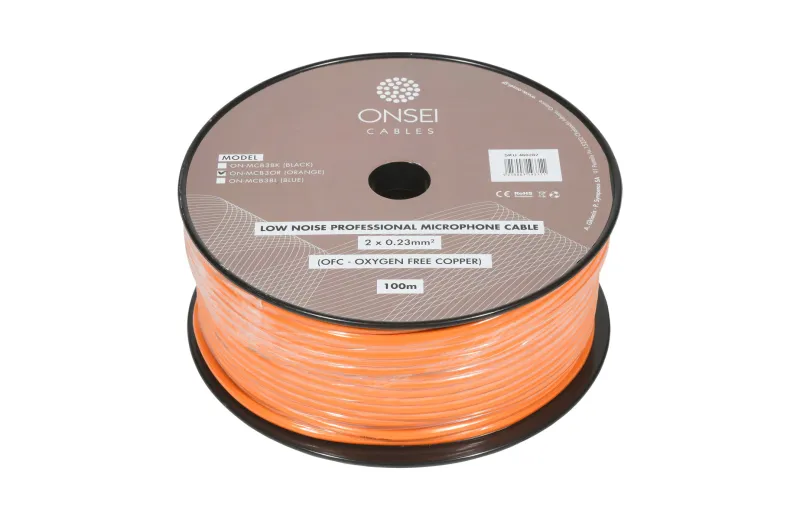Onsei ON-MCB3OR Καλώδιο Μικροφωνικό 2 x 0.23mm2 - Πορτοκαλί (Τιμή ανά Μέτρο)