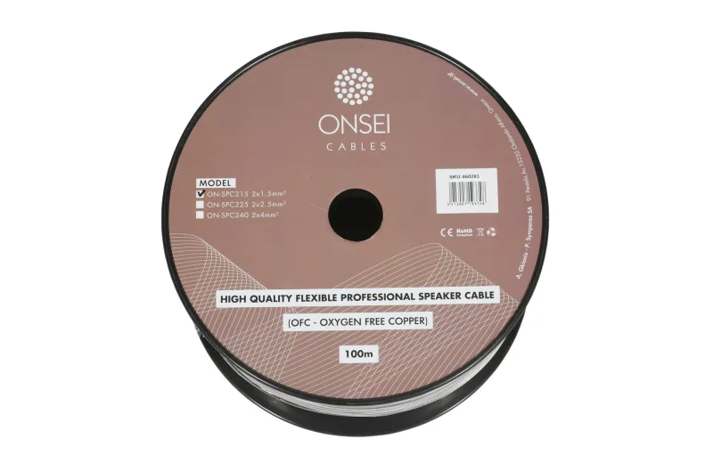 Onsei ON-SPC215 Καλώδιο ηχείων 2x1,5mm2 (Τιμή ανά Μέτρο)