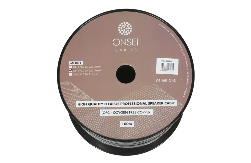 Onsei ON-SPC225 Καλώδιο ηχείων 2x2,5mm2 (Τιμή ανά Μέτρο)