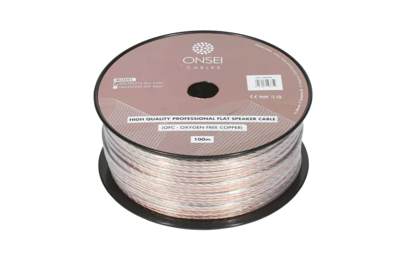 Onsei ON-STC215 Καλώδιο Ηχείου 2x1,5mm2 Διάφανο (Τιμή ανά Μέτρο)