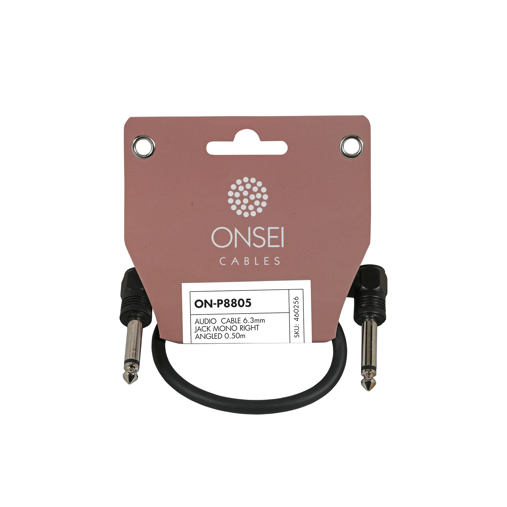 Onsei ON-P8805 Τερματισμένο Καλώδιο Ήχου 6.3mm Jack Mono Γωνιακό 0.50m