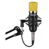Vonyx CMS400B Studio Condenser Microphone Black/Gold with Stand & Pop Filter