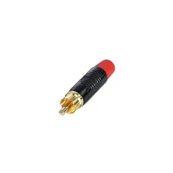 Rean RF2C-B-2 Βύσμα RCA Αρσενικό Επιχρυσωμένο Κόκκινο Boot Μαύρο Shell