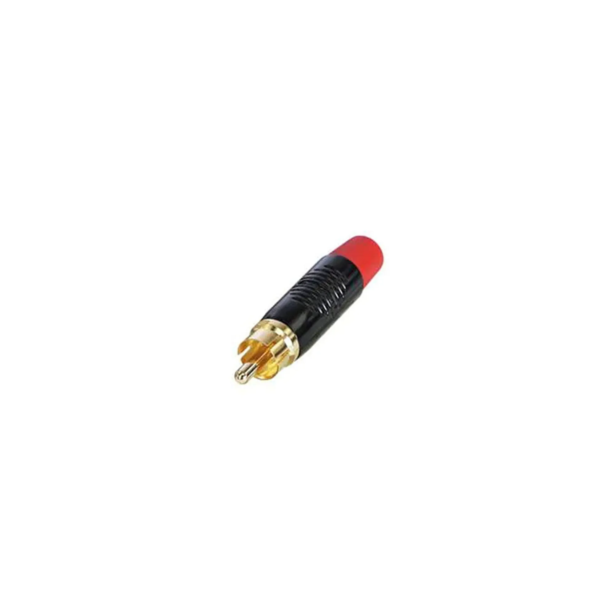 Rean RF2C-B-2 RCA Male Plug Gold Plated Red Boot Black Shell