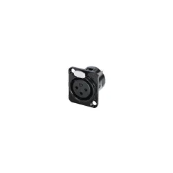 Rean RC3FDL-B Βύσμα σασί DTYPE 3-pin XLR Θηλυκό - Χρώμα Μαύρο