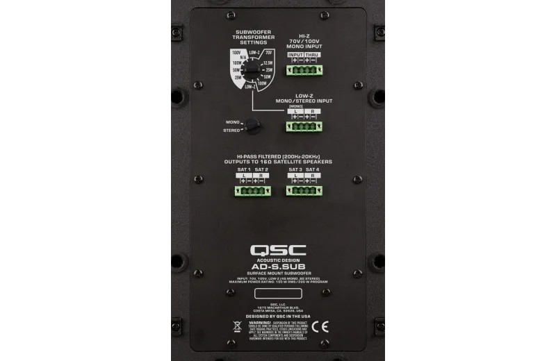 QSC AD-S.SUB Παθητικό Subwoofer - Μαύρο