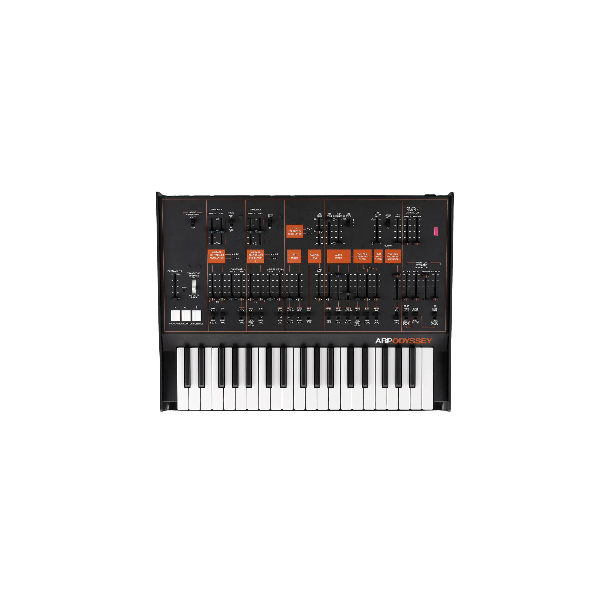 Arp Instruments  Odyssey Analog Synthesizer 37 Keys Orange Black