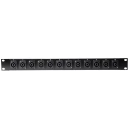 19" / 1U rackmount patch panel μεταλλικό με 12 βύσματα speakon σασί